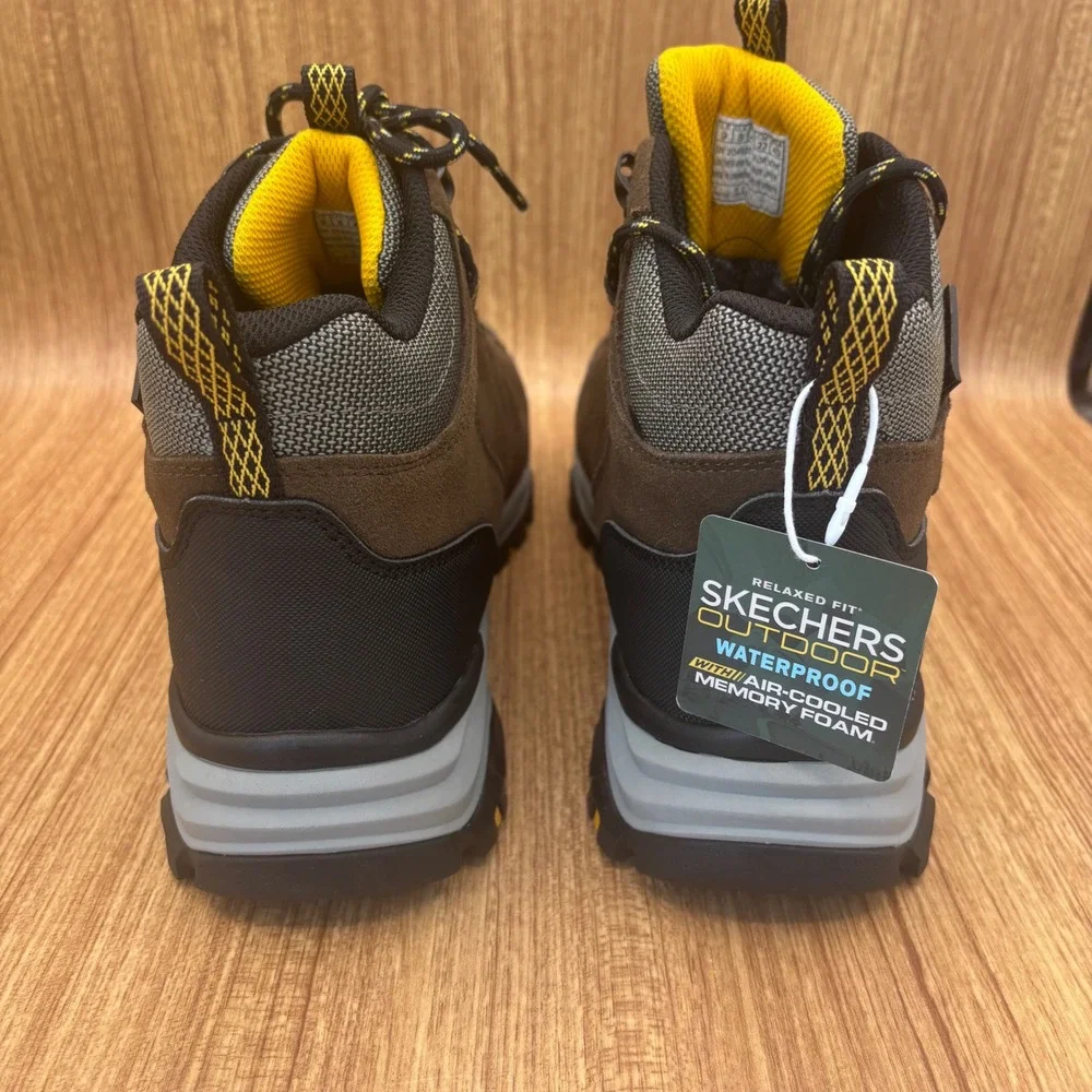 Skechers‎ Rickter-Branson Hiking Boots Mens 9 Khaki Waterproof Relaxed Fit NEW